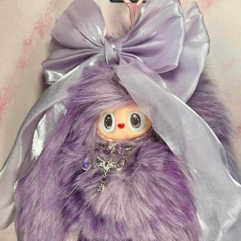 (48)Handmade Lavender Labubu Plush Keychain - Custom High Quality Art Toy